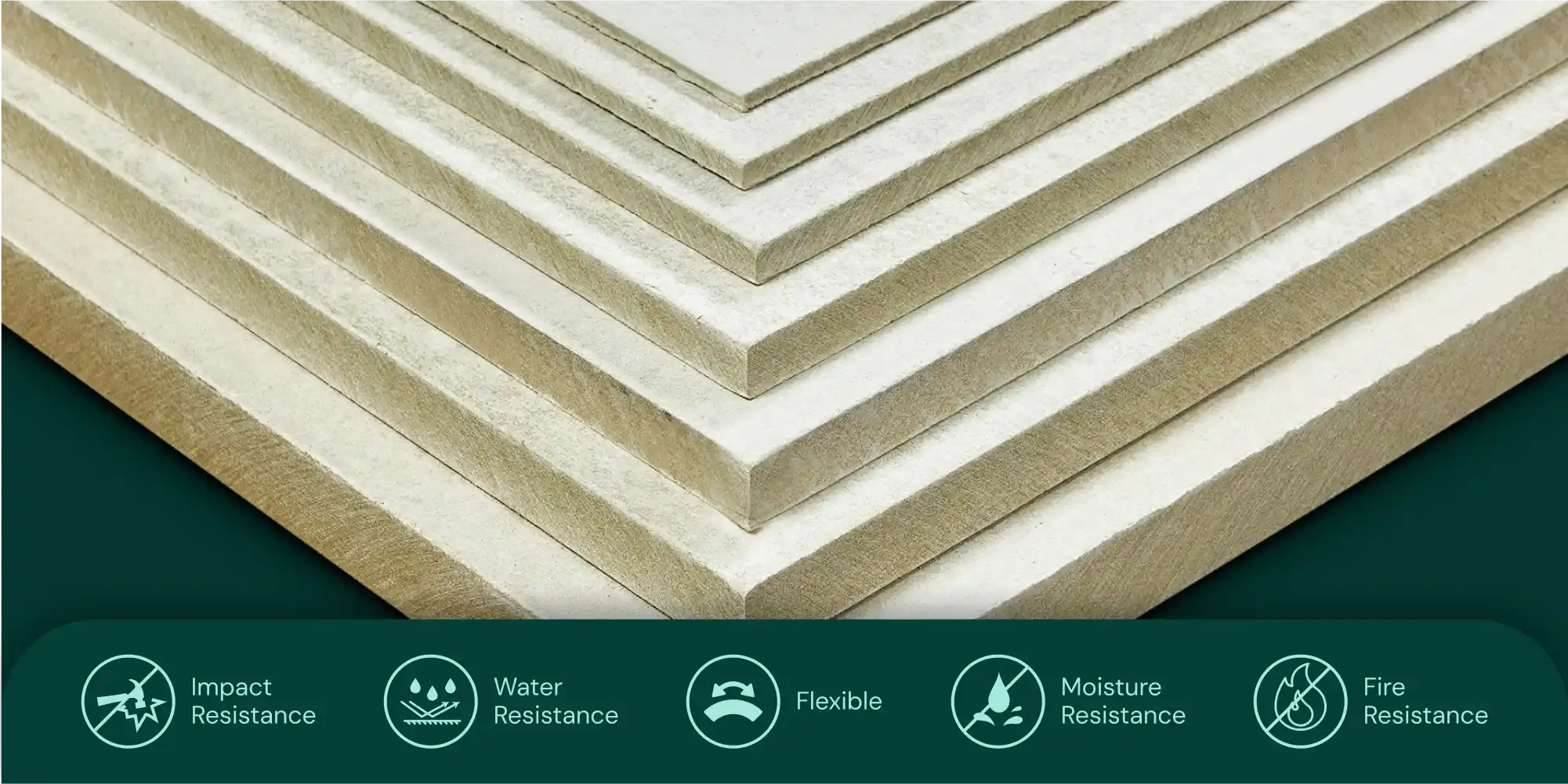 Detailed close-up of a cement board with a rugged, impact-resistant surface.