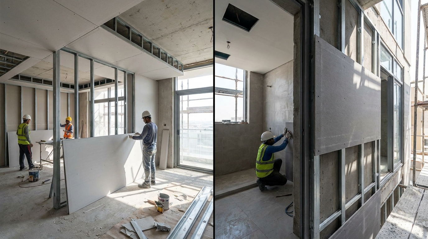 fiber cement board vs gypsum