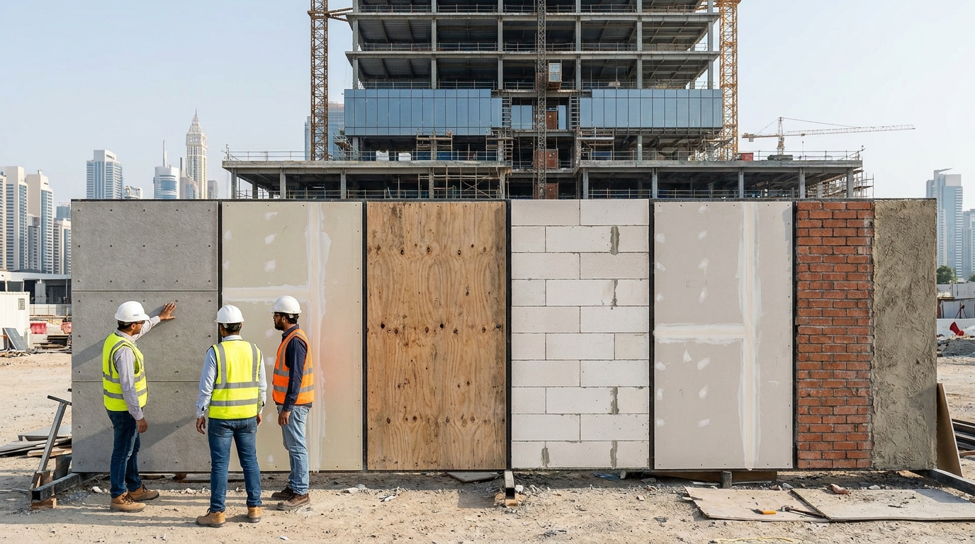 fiber cement board vs gypsum UAE
