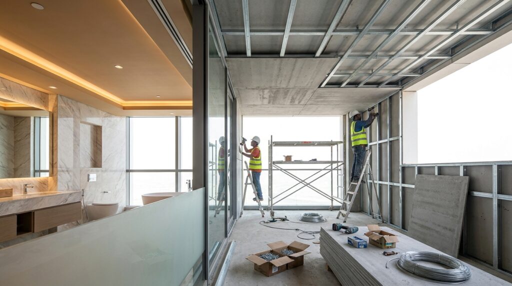Using Fiber Cement Board for False Ceiling: Interior & Exterior UAE