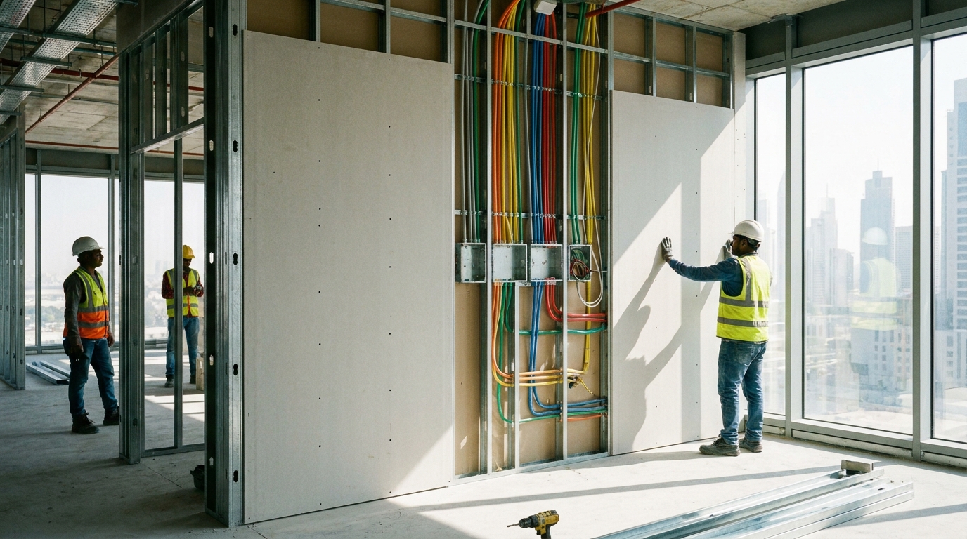 Fiber Cement Board for Wall Partition Systems in UAE Offices & Homes