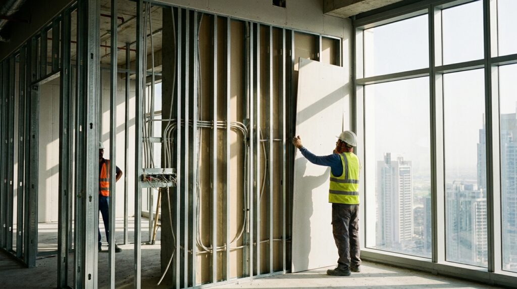 fiber cement wall partition UAE